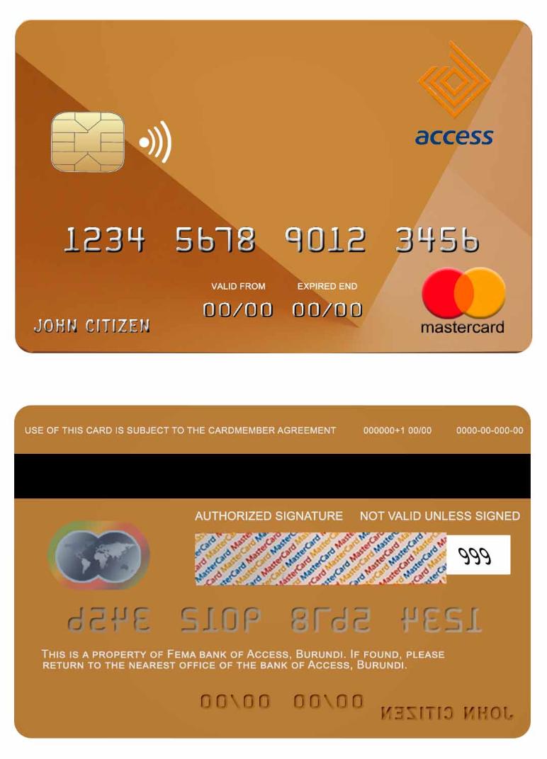 Burundi Access  bank mastercard